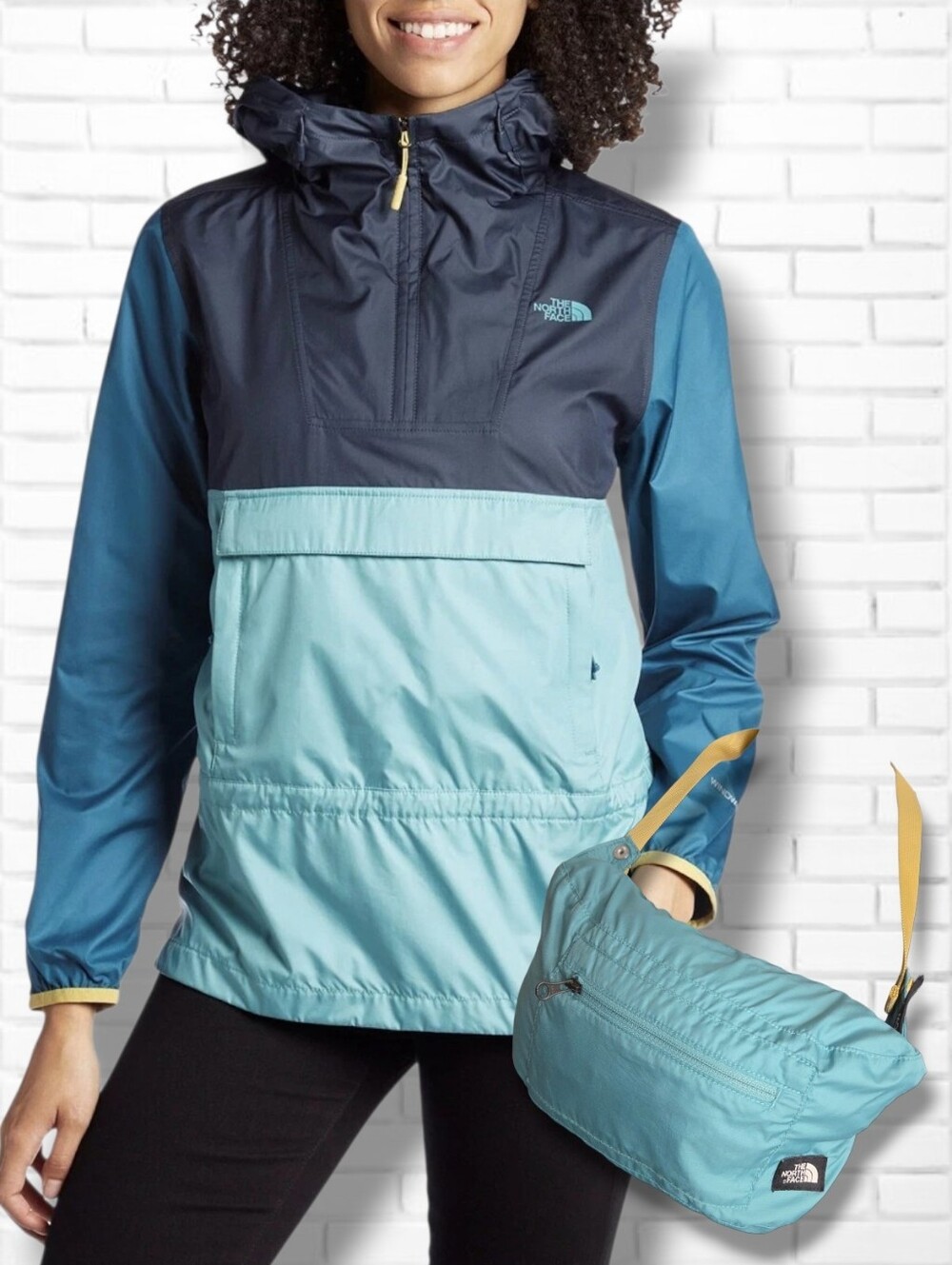 The North Face "Fanorak" Blue Anorak Pullover Stow-away Jacket Size S
